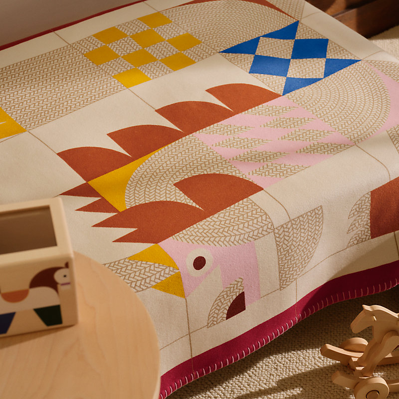 Animaux Nattes blanket - Blue | Hermès Mainland China